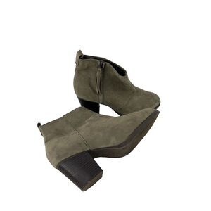 Old Navy Women's Ankle Booties Size 10 Dark Olive Green Gray Zip Closure